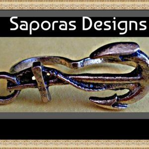 Antique Anchor Design Double Finger Ring Size 4 & 4.5 Religious Style